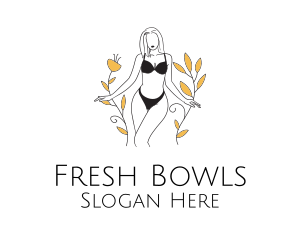 Bikini Lady Nature logo design