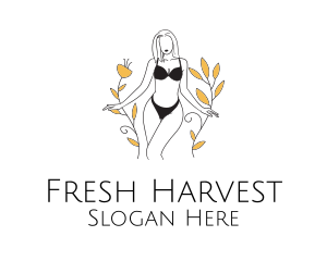 Bikini Lady Nature logo design