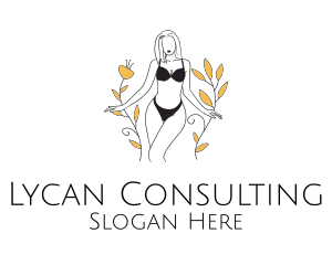 Bikini Lady Nature logo design