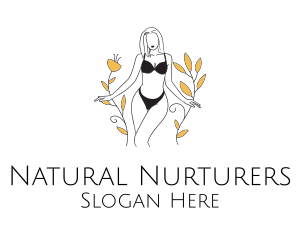 Bikini Lady Nature logo design