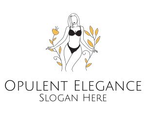 Bikini Lady Nature logo design