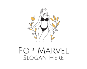 Bikini Lady Nature logo design