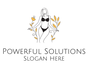 Bikini Lady Nature logo design