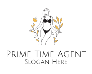 Bikini Lady Nature logo design