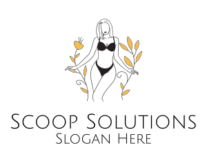 Bikini Lady Nature logo design