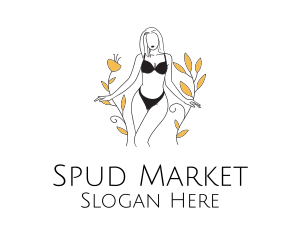 Bikini Lady Nature logo design