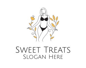 Bikini Lady Nature logo design