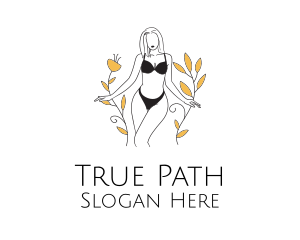 Bikini Lady Nature logo design