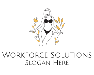 Bikini Lady Nature logo design