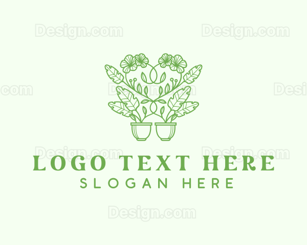 Gardening Flower Vase Logo