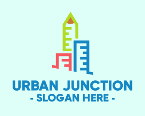 Urban Planning Ruler Building logo design