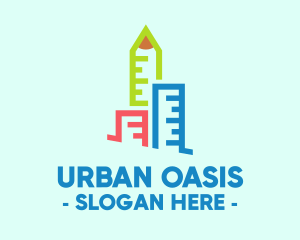 Urban Planning Ruler Building logo design