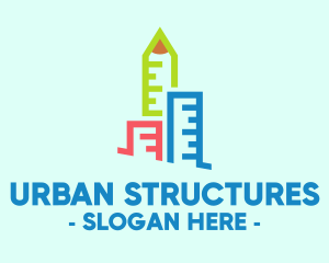 Urban Planning Ruler Building logo design