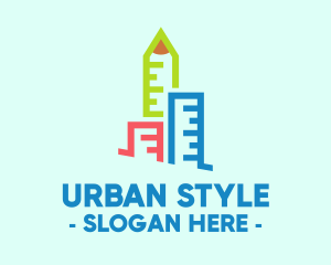 Urban Planning Ruler Building logo design