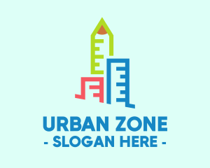 Urban Planning Ruler Building logo design