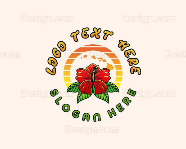 Hawaii Hibiscus Flower Logo