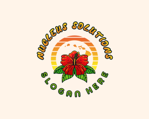 Hawaii Hibiscus Flower Logo