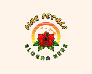 Hawaii Hibiscus Flower logo design