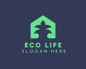 Green Eco House logo design