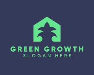 Green Eco House logo design