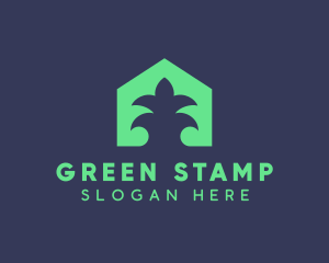 Green Eco House logo design