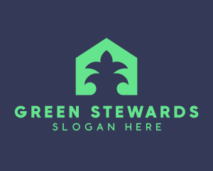 Green Eco House logo design