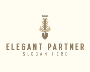 Plant Landscaping Shovel Logo