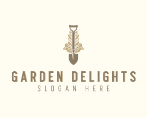 Plant Landscaping Shovel logo design