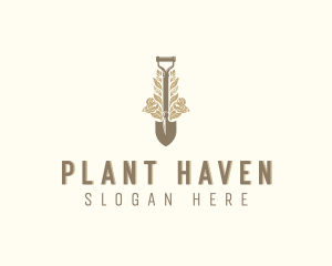 Plant Landscaping Shovel logo design