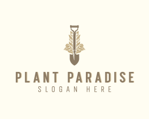 Plant Landscaping Shovel logo design