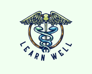 Medical Caduceus Wellness logo design