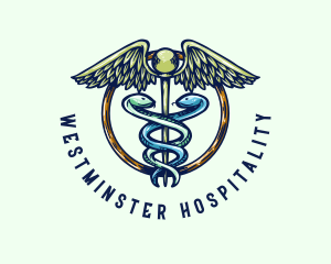 Medical Caduceus Wellness logo design