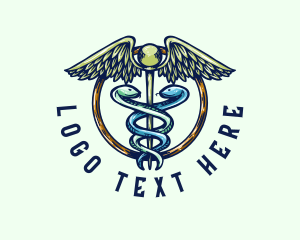 Staff - Medical Caduceus Wellness logo design