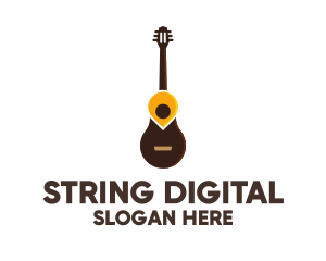 Guitar Location Pin logo design