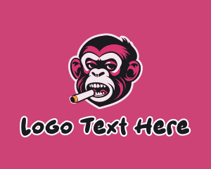 Smoking Cigarette Ape Mascot logo