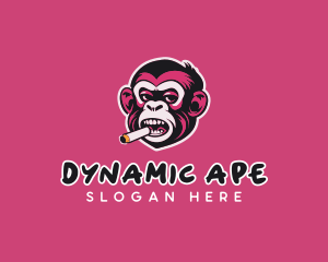 Smoking Cigarette Ape logo design