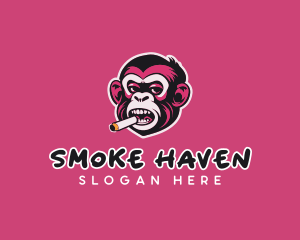 Smoking Cigarette Ape logo design