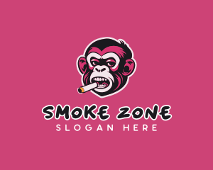 Smoking Cigarette Ape logo design