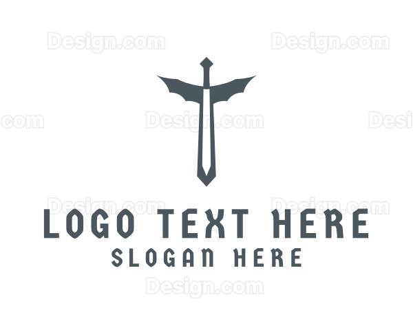 Medieval Wing Sword Logo