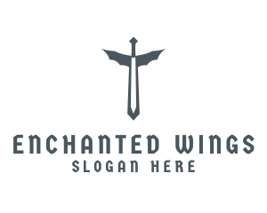 Medieval Wing Sword logo design