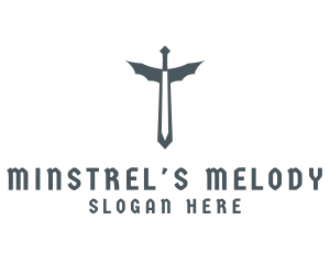 Medieval Wing Sword logo design