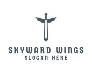 Medieval Wing Sword logo design