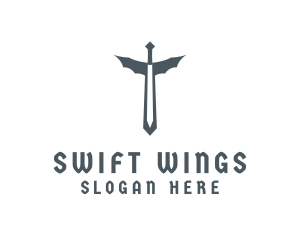 Medieval Wing Sword logo design