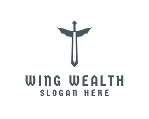 Medieval Wing Sword logo design