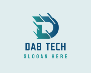 Tech Lines Letter D logo design