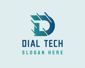 Tech Lines Letter D logo design