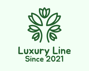 Green Tree Line Art  logo design