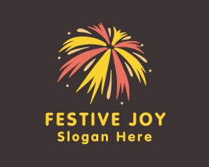 Festive Fireworks Burst logo design