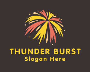 Festive Fireworks Burst logo design