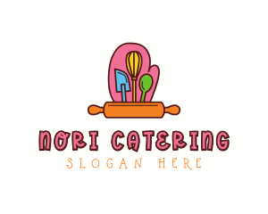 Cute Mittens Baking logo design